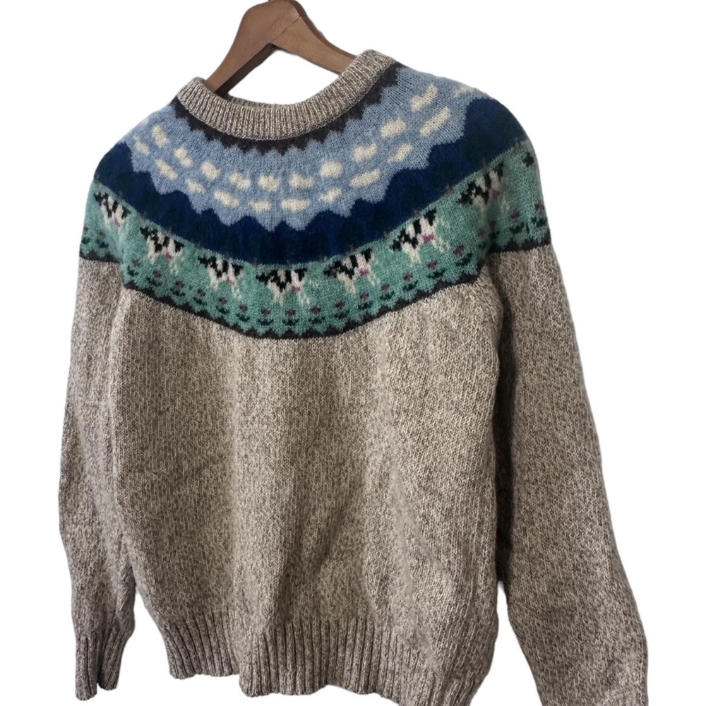Vintage Eddie Bauer wool cow print sweater - Picture 3 of 7